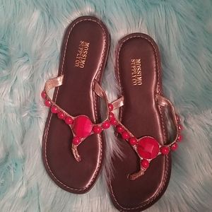 Red thong sandals